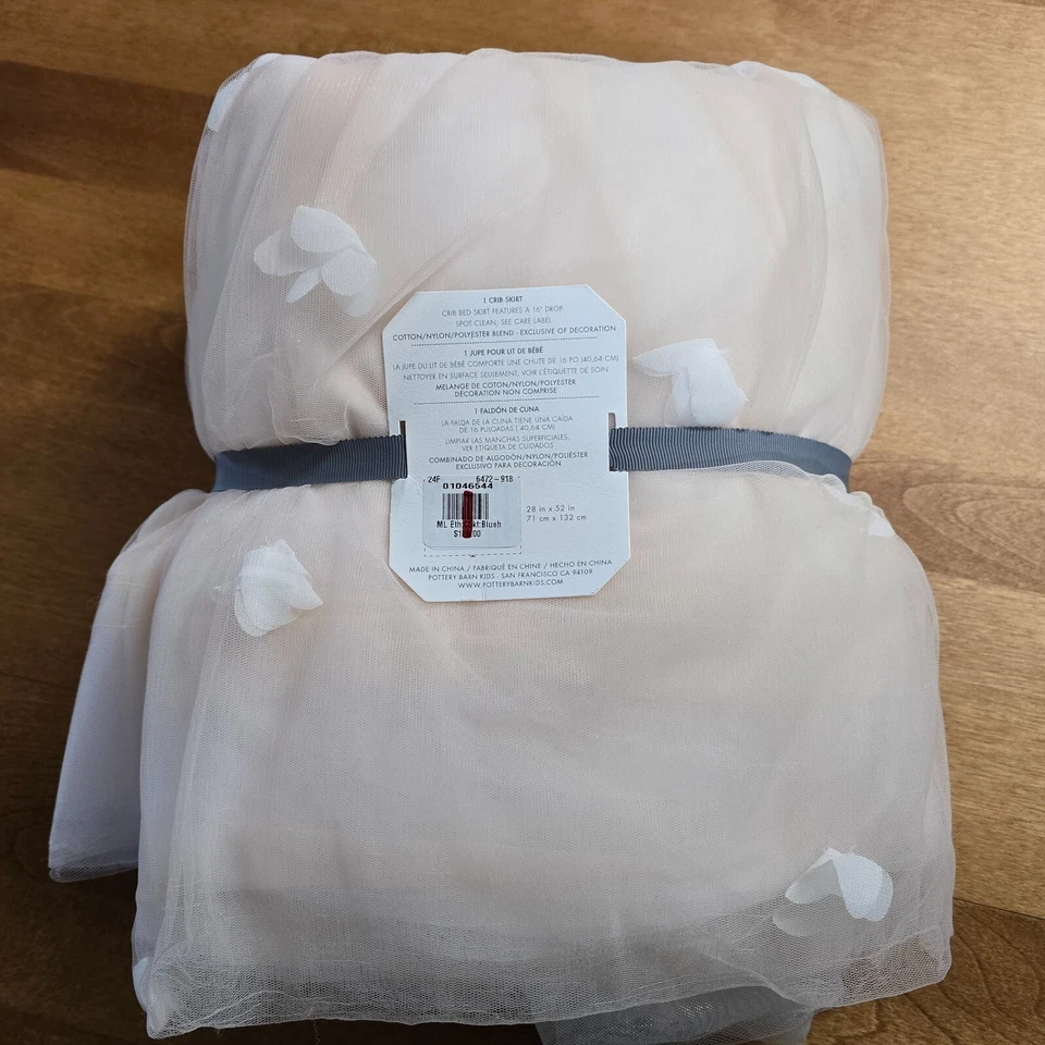 FALDA CUNA BEBÉ GRANERO CERÁMICA NIÑOS MONIQUE LHUILLIER TUL 16" CAÍDA ~ ROSA RUBOR Foto 2 de 4