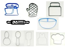 CHEF RESTAURANT BAKER BAKING BAKERY SET OF 10 COOKIE CUTTER USA PR1483