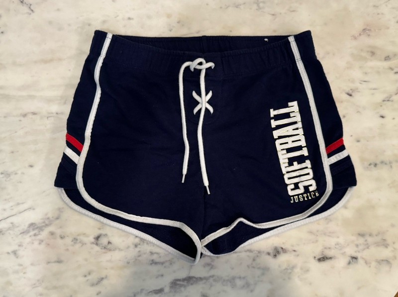 Justice BASEBALL  Active Elastic Lounge Shorts Girl’s Size 14/16 NAVY BLUE