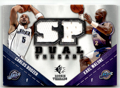 2008-09 Upper Deck NBA No. TD-MB Carlos Boozer Karl Malone Dual Game-Worn Patch