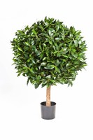 Artplants Kunstbaum Lorbeer Kugel Tiberius, Echtstamm, FrüChte, 40Cm, Ø 30Cm