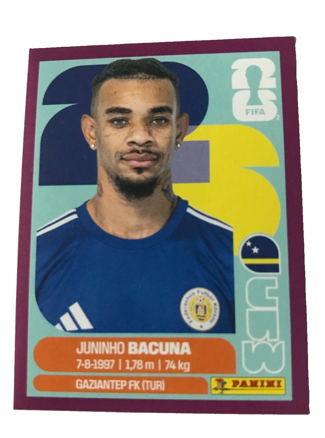 Juninho Bacuna 2026 World Cup Panini Sticker Purple Parallel Border