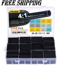 446 Pcs Heat Shrink Tubing Kit-4:1 Ratio Adhesive Lined Marine Grade Shrink Wrap