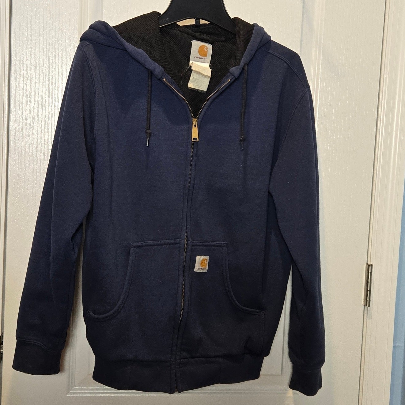 Carhartt J149 Full Zip Work Wear Hoodie Jacket Heavy Navy Si