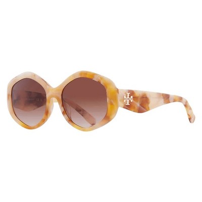 Tory Burch Kira Brown Gradient Geometric Ladies Sunglasses TY7217U 194913 55