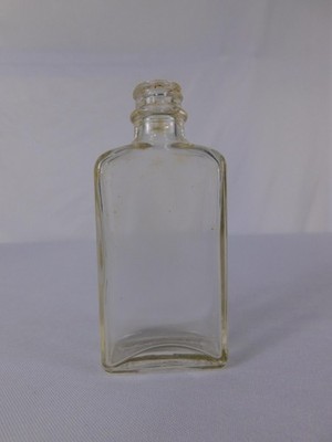 Clear Glass Bottle 3 Oz Square Apothecary Small Collectible Decor Medicine