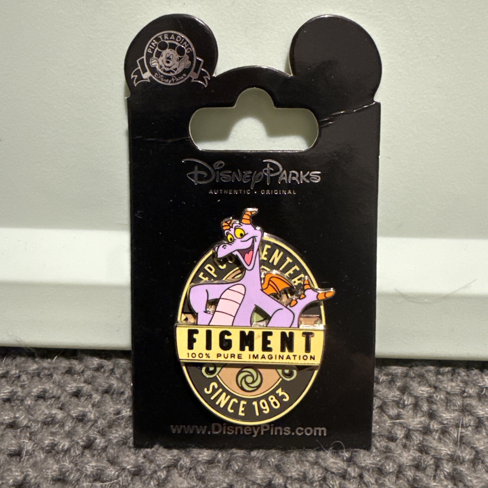 2014 Disney Pin Figment 100% Pure Imagination Since 1983 Epcot Center WDW