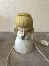 Vintage Praying Cherub Angel Light Up Night Light Lamp Figurine WORKS