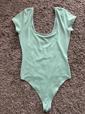 American Eagle Green Bodysuit XS One Piece Short Sleeve Solid Women