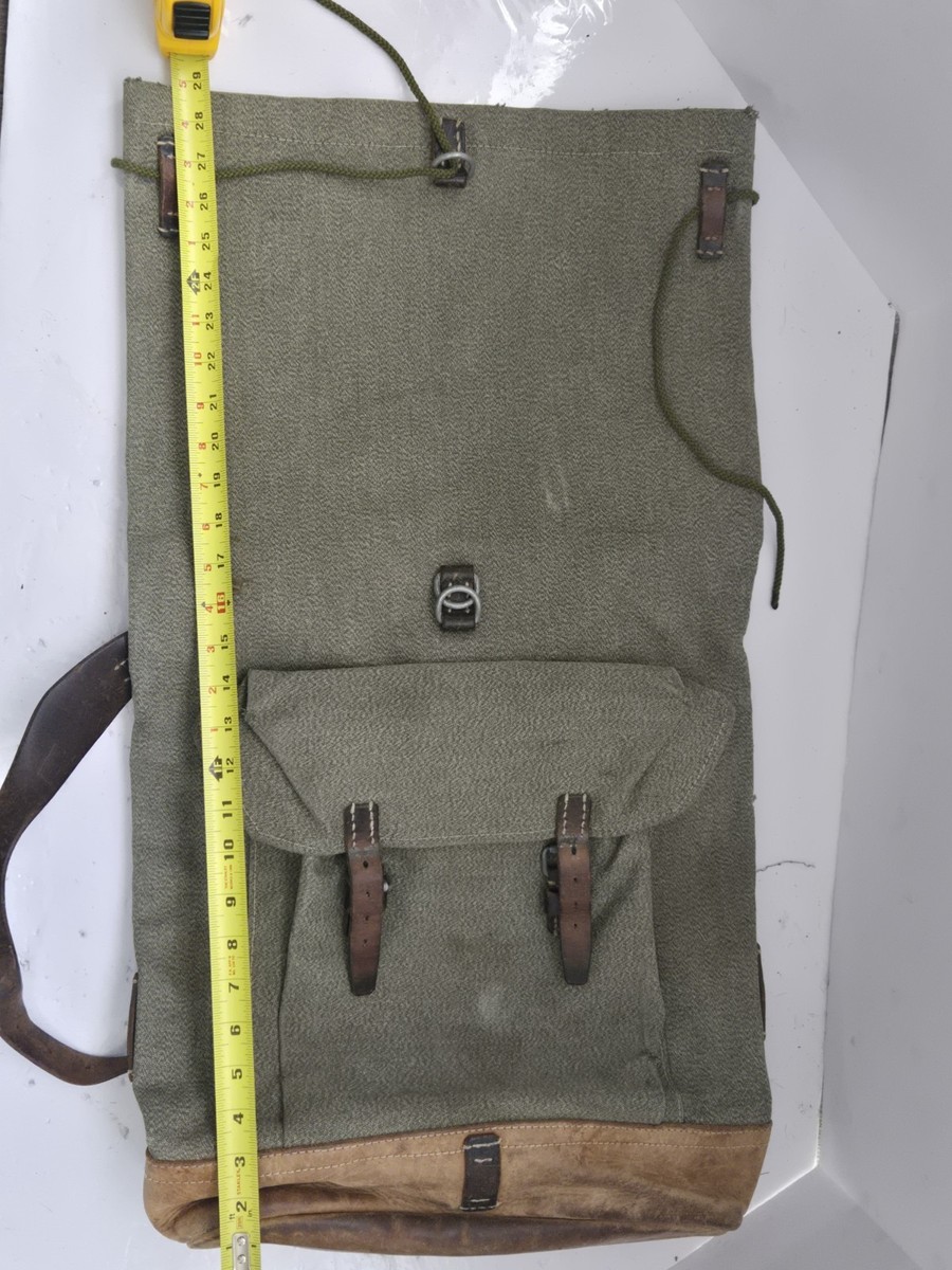 Swiss Army Roll Top Backpack Vtg '63 Salt Pepper Canvas Leather Rolltop Rucksack | eBay Swiss Army Roll Top Backpack Vtg '63 Salt Pepper Canvas Leather Rolltop Rucksack | eBay