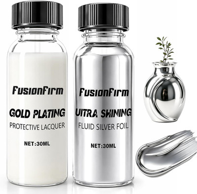 Liquid Leaf Paint - Alcohol-Based Airbrush Paint - High Gloss Finish Silver 1 Fl