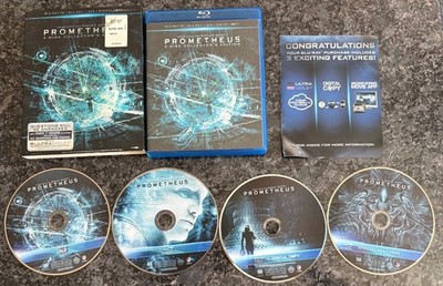 Prometheus (Blu-ray DVD, 2012, 4-Disc Set, Collector's Edition) w/ SLIP COVER