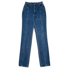 Vintage Wrangler Silverlake Bareback Denim Jeans Womens 7x36 Western Rodeo 80s