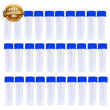 50PCS 5Ml Plastic Graduated Vial Tube with Screw Caps Small Test Sample Bottles