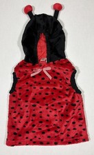 Lady Bug Child Halloween Costume Red Black Polka Dot Hoodie Vest One Piece