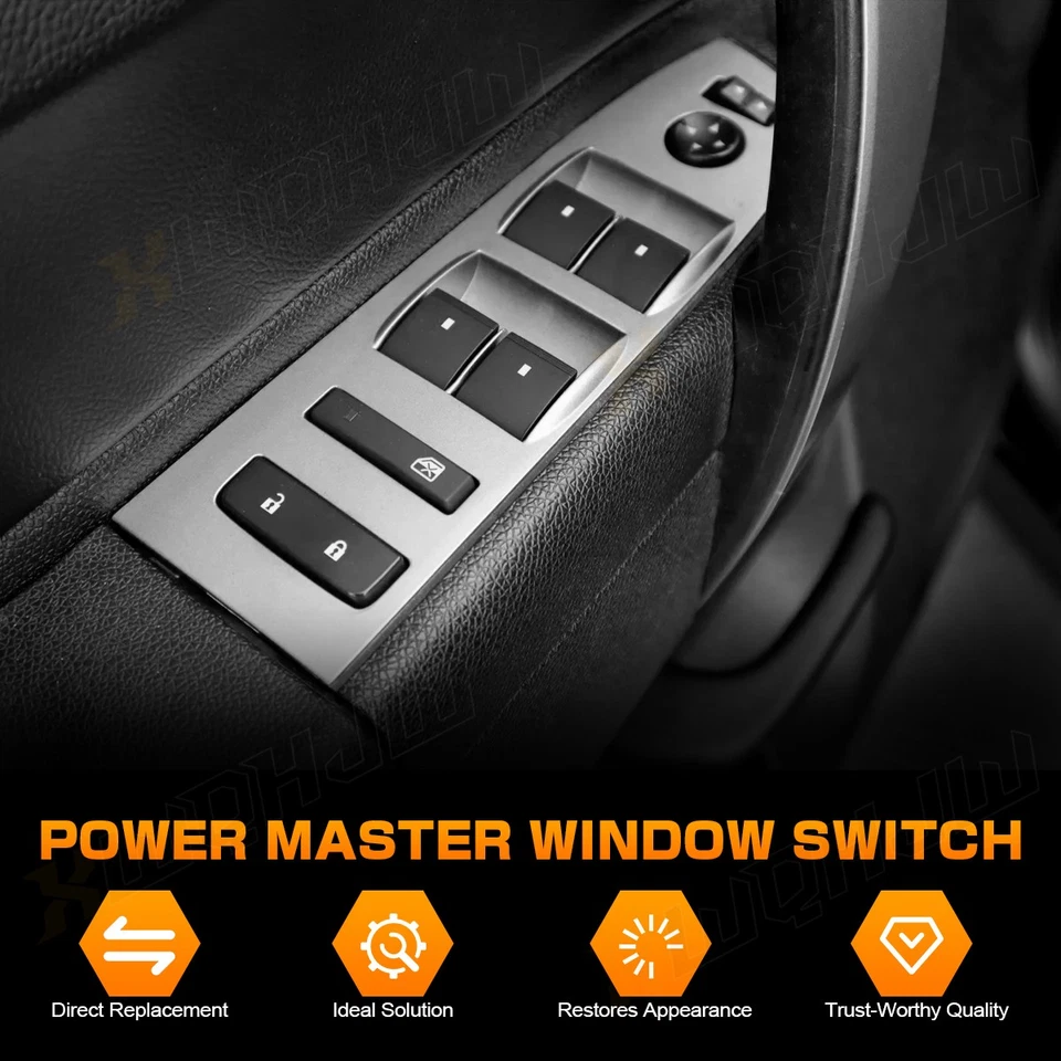 Interruptor de ventana delantera izquierda negro plateado 20922511 Silverado Sierra 2010-13 Foto 2 de 4