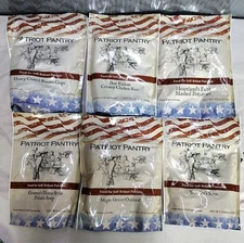 Patriot Pantry Survivalist Food Pouch Lot (6 Pouches) 36  Servings 