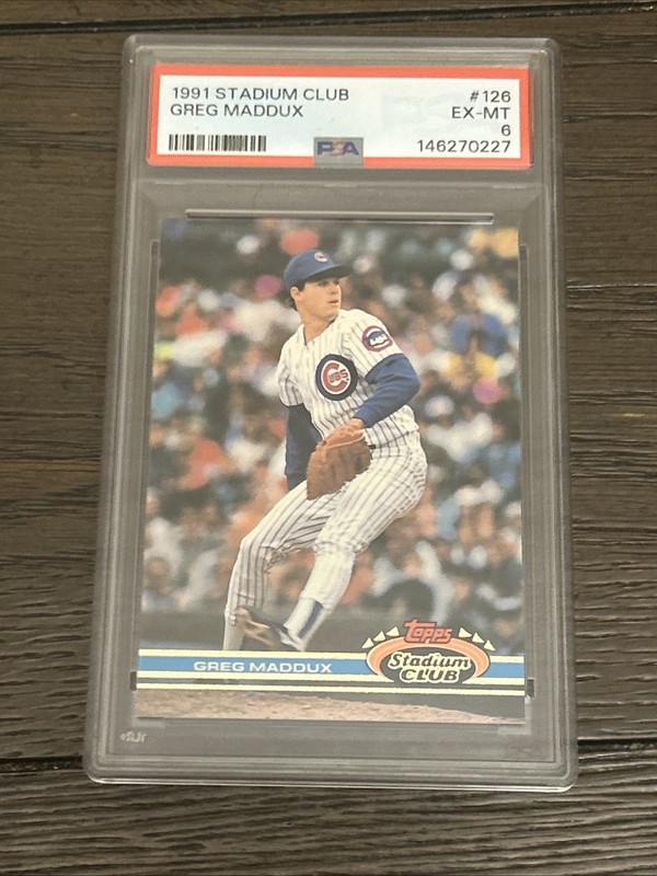 1991 Topps Stadium Club - Greg Maddux #126 PSA NM-MT 6 Chicago Cubs