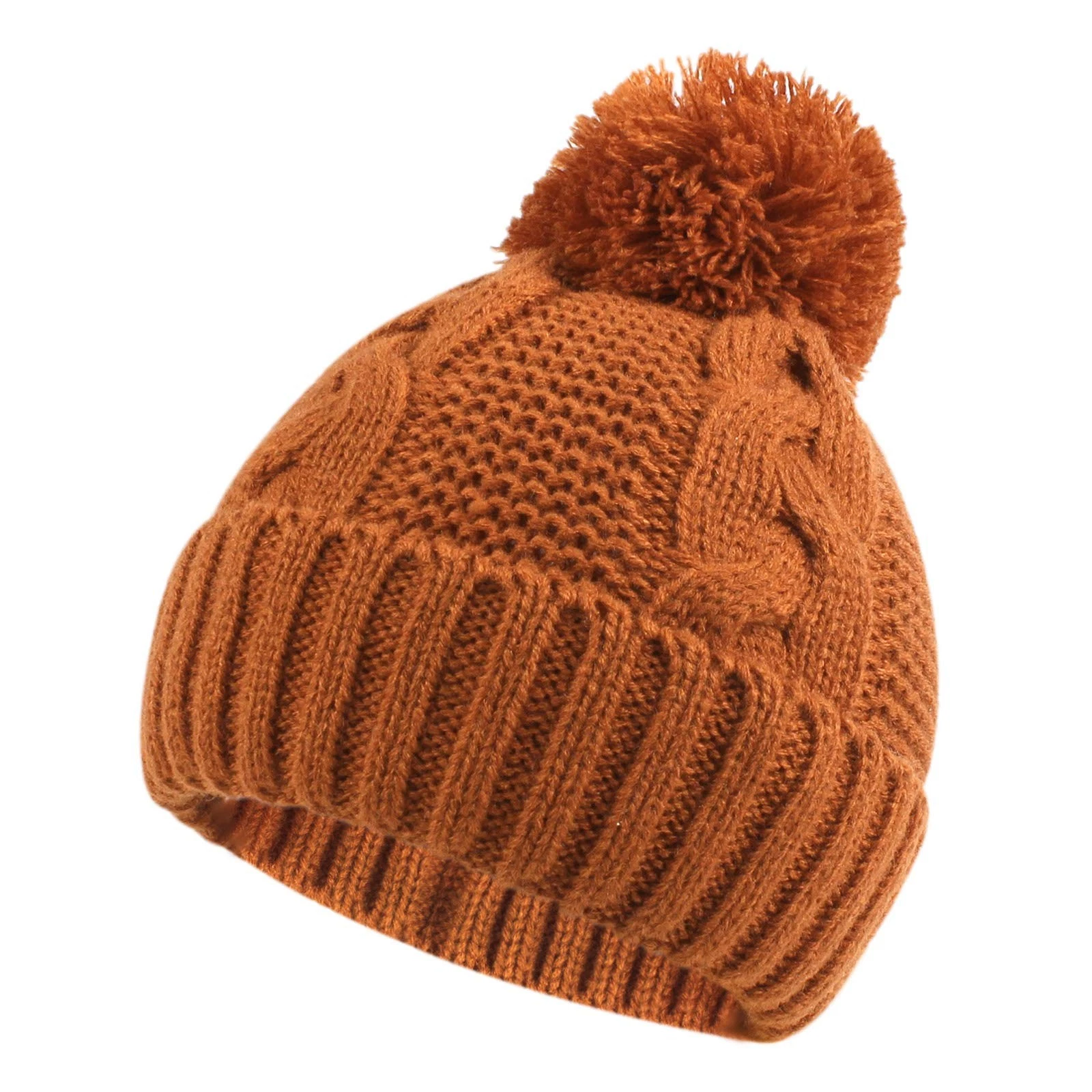 Winter Knit Baby Hat Twist Warm Beanie Boys Girls Infant Toddler Pompom Cap