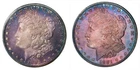 1881-S PCGS MS65 MORGAN $ BEAUTIFUL CAMEO VIBRANT RAINBOW TONING (VIDEO} **