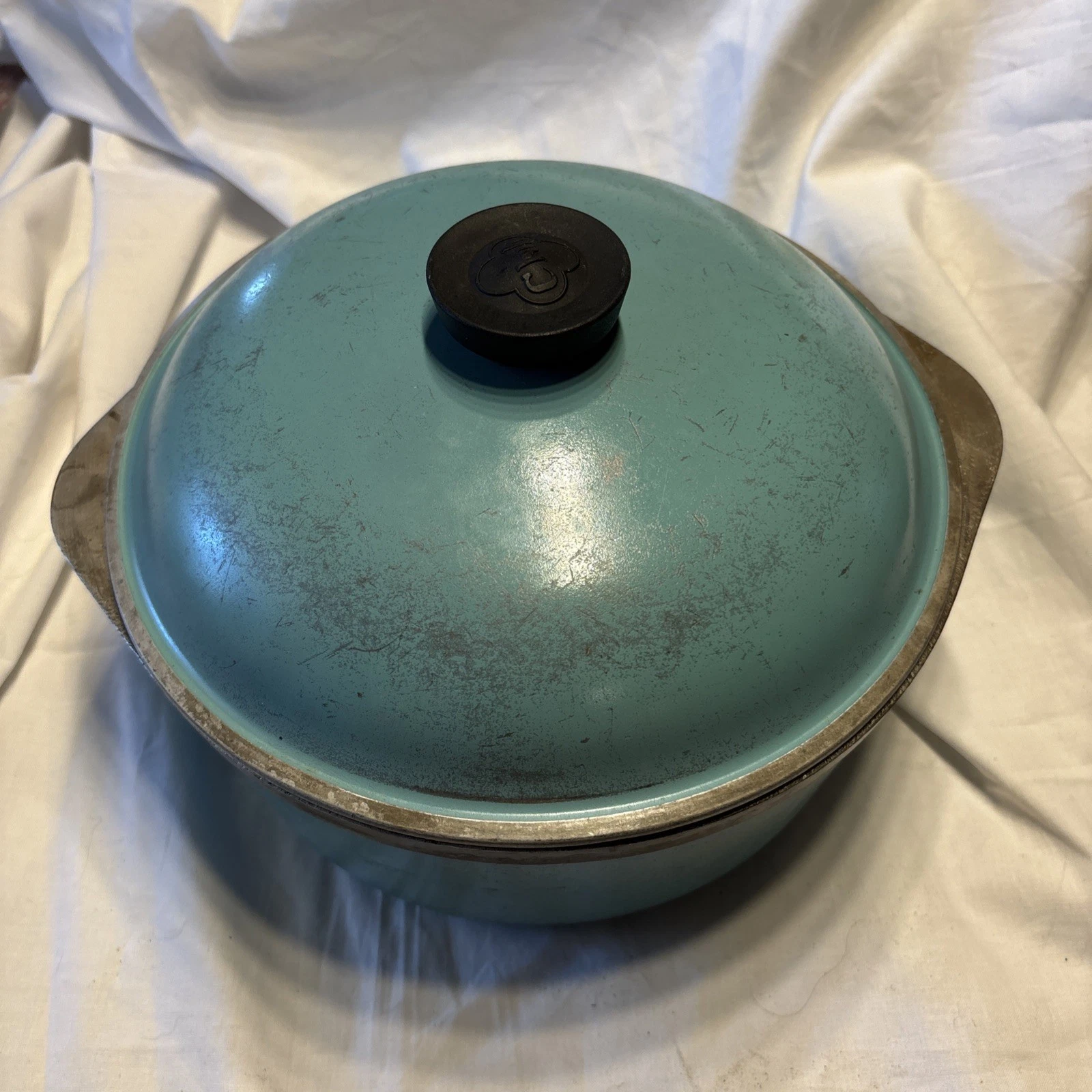 Club Aluminum Turquoise 4 Quart Dutch Oven Stockpot With Lid Vintage Retro