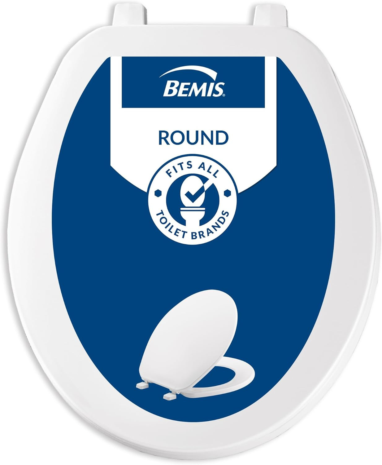 70 Durable Plastic Toilet Seat, Round, White