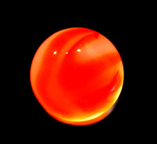 ALLEY AGATE  ORANGE FLAME SWIRL   RARE   SOUGHT AFTER  COLORS        
