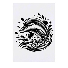 'Playful Dolphin' Temporary Tattoos / Transfers TO00073129 