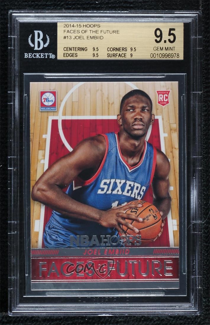 2014 NBA Hoops Faces of the Future Joel Embiid BGS 9.5 GEM MINT Rookie RC 0vf5