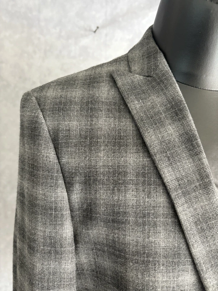 Abrigo deportivo John Varvatos blazer sin estructura gris jaspeado para hombre talla 44R usado en excelente estado Foto 3 de 4