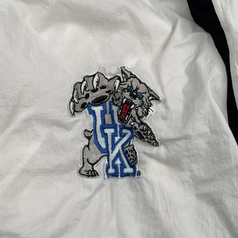 Jaqueta masculina Kentucky Wildcats grande branca azul NCAA basquete material genuíno - Imagem 2 de 4