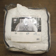 hallmart Calena 9-Piece Comforter Set 84254 White / Black California King