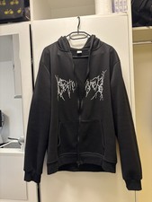 Black Graphic Zip Hoodie