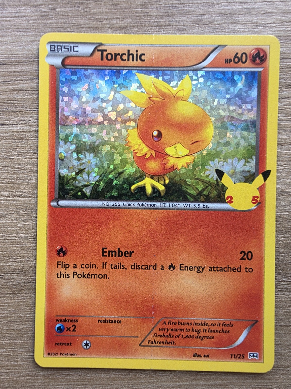 Pokémon TCG Torchic McDonald's Promo 11/25 Holo NM Condition 25th Anniversary