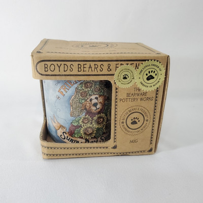 1998 Boyds Bears & Friends Bearware Pottery Works - Bloomin' Mug #01999-65