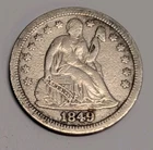 1849-Philidelphia Seated Liberty Silver Dime 10C