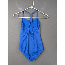 Nike Girls Blue Racerback One Piece Swimsuit NESS9644 Size M 10-12 Years