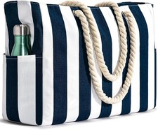 Strandtasche XXL Wasserdicht Streifen Reißve...
