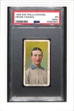 1909 E95 Philadelphia Caramel Frank Chance PSA 1 mk SN 49883662