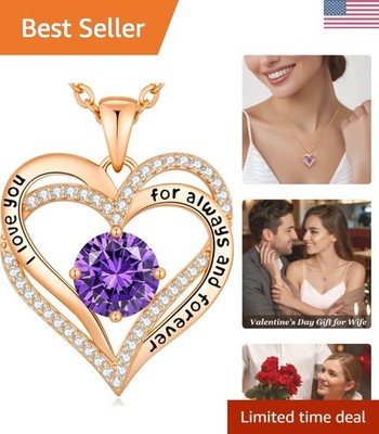 Valentine's Day Gift Forever Love Heart Necklaces for Women, Wedding Annivers...