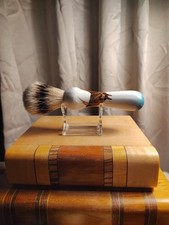 Vintage Ceramic/ Bisque Handle Shave Brush New 16mm Silver Tip Badger Knot