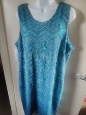 Klass Turquoise Evening Dress Size 20 Lacy Sequins Lined BNWT 