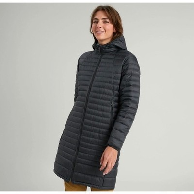 Kathmandu Heli Yeah Insulated Hooded Puffer Parka Womens M Black Down Fill