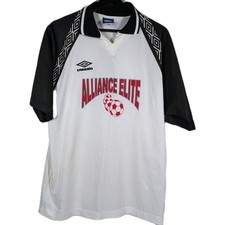 Vintage 90s Umbro Black And White Soccer Football Jersey Shirt Adult Size Medium