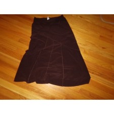 Vintage Saint Tropez West brown bias and seamed knit maxi skirt S EUC