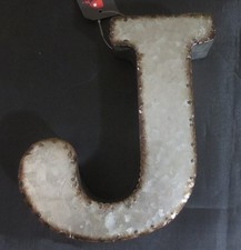Galvanized Metal Letter J 6" Rustic Country Industrial Farmhouse 3D