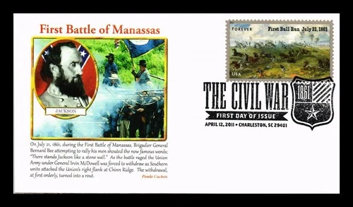 US COVER FIRST BULL RUN CIVIL WAR SESQUICENTENNIAL FDC PANDA CACHET