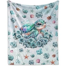 BaXiCustom. Sea Turtle Throw Blanket 50"x40" for Girls Boys Pets