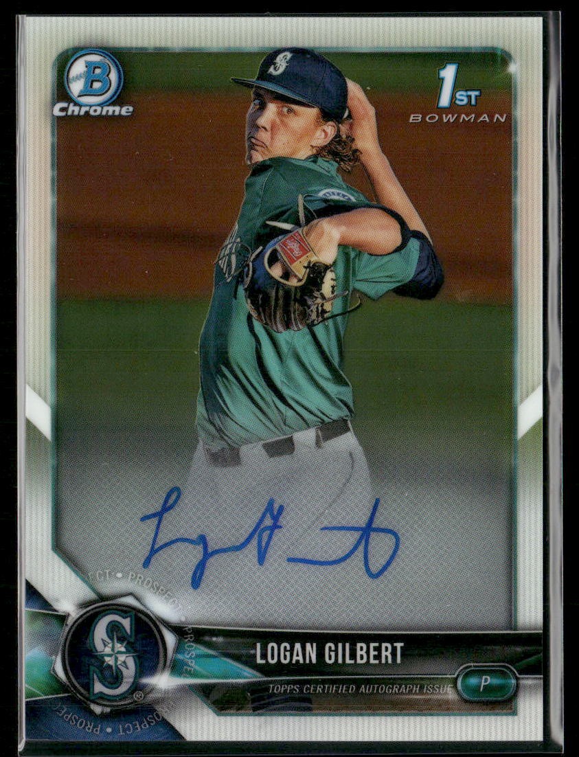 2018 Bowman Draft Chrome #CDA-LG Logan Gilbert Prospect AUTO