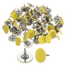 60Pcs Upholstery Tacks, 11mmx10mm Flat Head Thumb Tack, Yellow